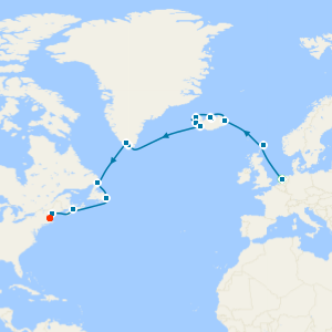 Cultural Crossing with Icelandic Fjords & Greenland from Amsterdam to Boston with Stay
