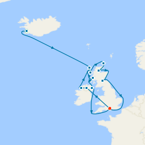 Glacial Lagoons & Gaelic Heritage Fly Cruise from Reykjavik to Southampton with Golden Circle & Blue Lagoon Experience