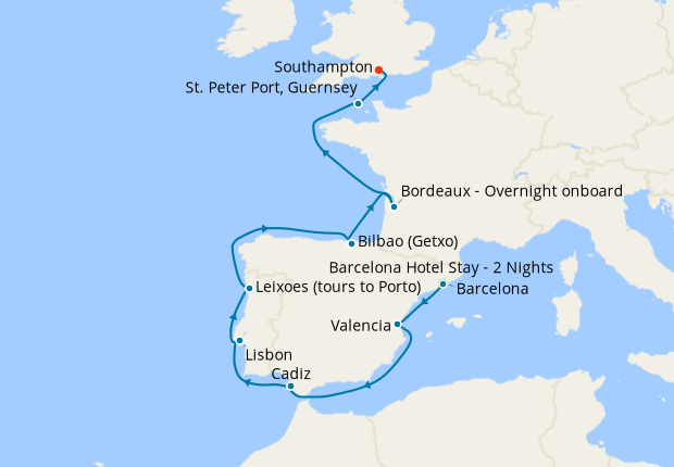 Cruise Itinerary Map