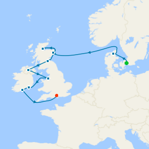 British Isles Cruise from Copenhagen to Southampton - Fly Cruise