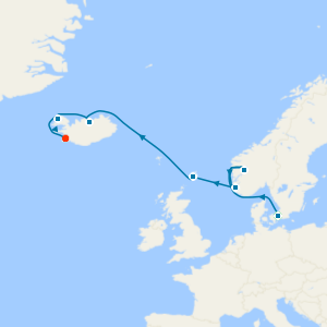 Fjord Tranquillity & Wild Island Landscapes Fly Cruise to Reykjavik with Two Night Copenhagen Stay