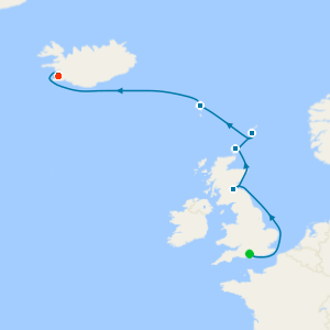 Historic Coast to the Majestic Landscapes of Iceland Fly Cruise from Southampton with Two Night Reykjavik Stay