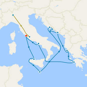Swiss Alps, Bernina Red Train and Italy, Greece & Croatia with Milan and Rome Stays