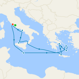 Greece, Italy & Malta with a 2 night pre-cruise stay in Rome