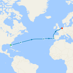 Bermuda & Portugal Transatlantic from Port Canaveral to Amsterdam with a 3 night pre-cruise stay in Orlando