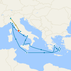 Swiss Alps, Bernina Red Train and Italy, Greece & Malta with Milan and Rome Stays
