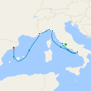 Italian Riviera, France & Spain from Rome with a 2 night pre-cruise stay