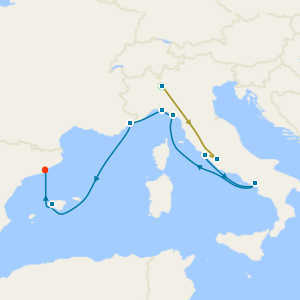 Swiss Alps, Bernina Red Train and Italian Riviera, France & Spain with Milan and Rome Stays