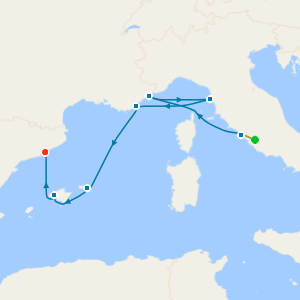 Riviera Glamour & Island Serenity Fly Cruise with Rome and Barcelona City Stays
