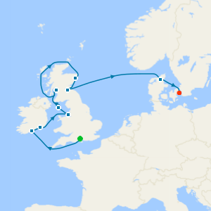 British Isles Cruise from Southampton to Copenhagen - Fly Cruise