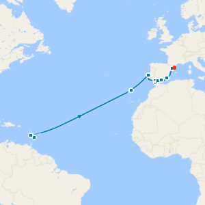 Atlantic Crossing: the Caribbean to Barcelona from Barbados - Fly Cruise