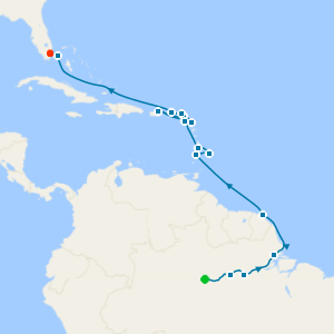 An Extended Journey of Rainforest Wonders & Ocean Serenity from Manaus to Miami