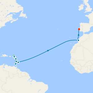 Caribbean Yacht Harbours & Atlantic Crossing Fly Cruise to Lisbon with Three Night St. Maarten Hotel Stay