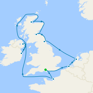 British Isles from Southampton