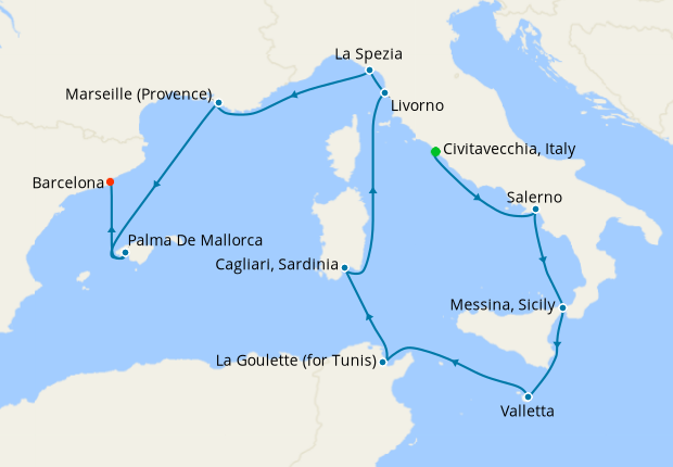Cruise Itinerary Map