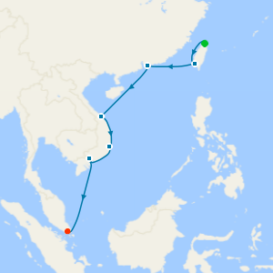 A Journey of Urban Beauty, Golden Beaches & Cultural Treasures from Keelung (Taipei) to Singapore