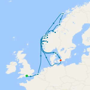 An Extended Journey of Fjords, Legends & Northern Lights from Southampton to Copenhagen