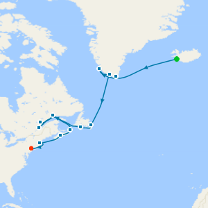 A Grand Journey through Epic Landscapes, Dramatic Waterways & Storied Cities from Reykjavik to New York City