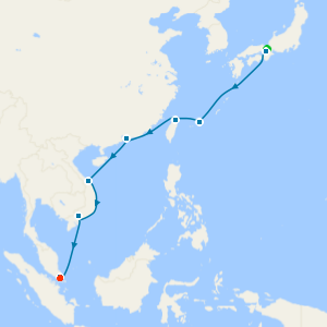 Japan, Hong Kong, Vietnam and Taiwan Fly cruise with Hotel Stays in Kyoto and Singapore