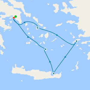 Scenic Greek Island Hopping from Piraeus with a 2 night pre cruise stay in Athens