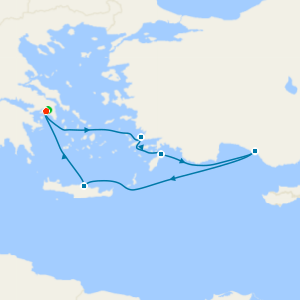 Greek Islands & Turkish Riviera from Piraeus with a 2 night pre cruise stay in Athens