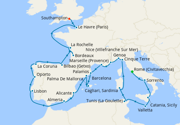 Cruise Itinerary Map