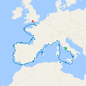 Grand Renaissance to Regency Shores from Rome to Southampton with Stay