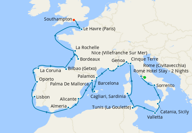 Cruise Itinerary Map