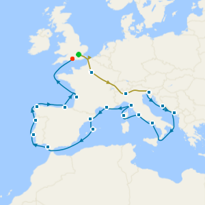 No-Fly Swiss Alps, Bernina Red Train & Grand Mediterranean Meditations to Southampton with Paris, Milan and Trieste Stays
