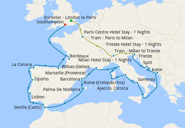 Cruise Itinerary Map