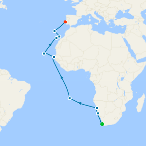 World Cruise: Cape Town, Namibia & Atlantic Islands from Cape Town
