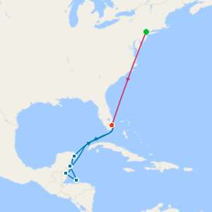 Rum, Roatan & Ruins Fly Cruise with Two Night New York City and Miami Beach Hotel Stays