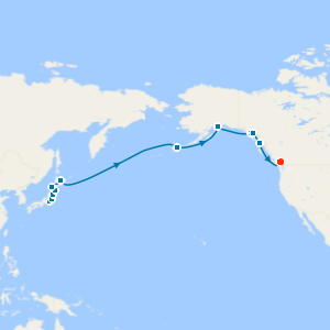 Epic Pacific Passage Fly Cruise from Tokyo to Vancouver with Pre and Post Hotel Stays 