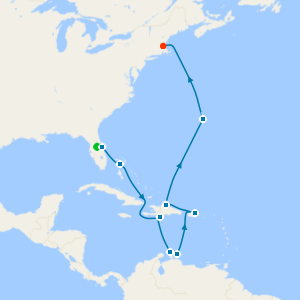 Caribbean from Port Canaveral to Boston with 7nt Orlando Stay and Car Hire