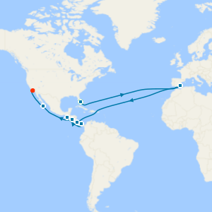 Two Oceans Odyssey from Miami to Los Angeles with 2 night pre cruise stay in Miami Beach