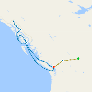 Rocky Mountaineer from Banff to Vancouver and Alaska Dawes Glacier from Vancouver