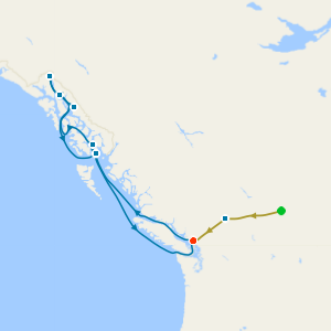 Rocky Mountaineer from Banff to Vancouver and Alaska Dawes Glacier from Vancouver