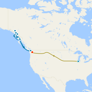 Chicago, U.S Rockies By Rail & Alaska Dawes Glacier from Seattle