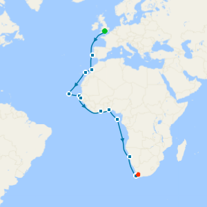 Grand Voyage to Africa: Southampton to Cape Town Cruise with Winelands, Robben Island & Cape Peninsula Tour