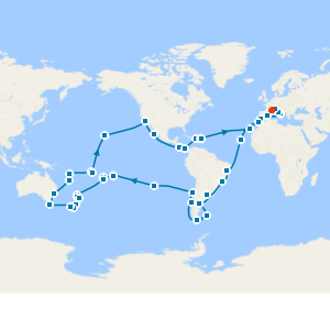 World Cruise from Marseilles with a 2 night pre-cruise stay