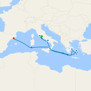 Western Mediterranean cruise from Rome to Barcelona with a 2 night pre-cruise stay