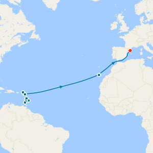 Grand Voyage with Barbados & Barcelona Stays