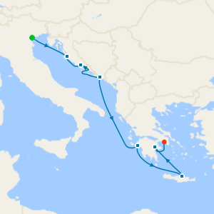 Adriatic Sea & Greek Isles from Fusina (Venice)