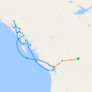GoldLeaf Rocky Mountaineer from Banff to Vancouver and Alaskan Wonder from Vancouver