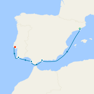 Southern Spain & Portugal Fly Cruise with Barcelona and Lisbon City Stays 