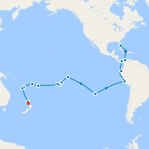 World Cruise: South America & South Pacific Islands with a 2 night pre-cruise stay in Miami Beach