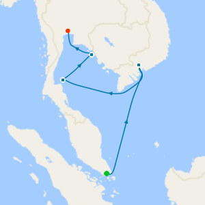 Gulf of Thailand from Singapore to Bangkok (Laem Chabang)
