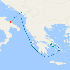 A Journey from Cycladic Light to Apulian Shores to Bari with Two Night Athens Stay 