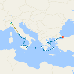 Swiss Alps, Bernina Red Train & Trojan Trek from Rome to Istanbul with Stays