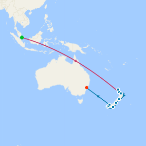 Explore the Fjords of New Zealand from Auckland to Sydney with Singapore Stopover